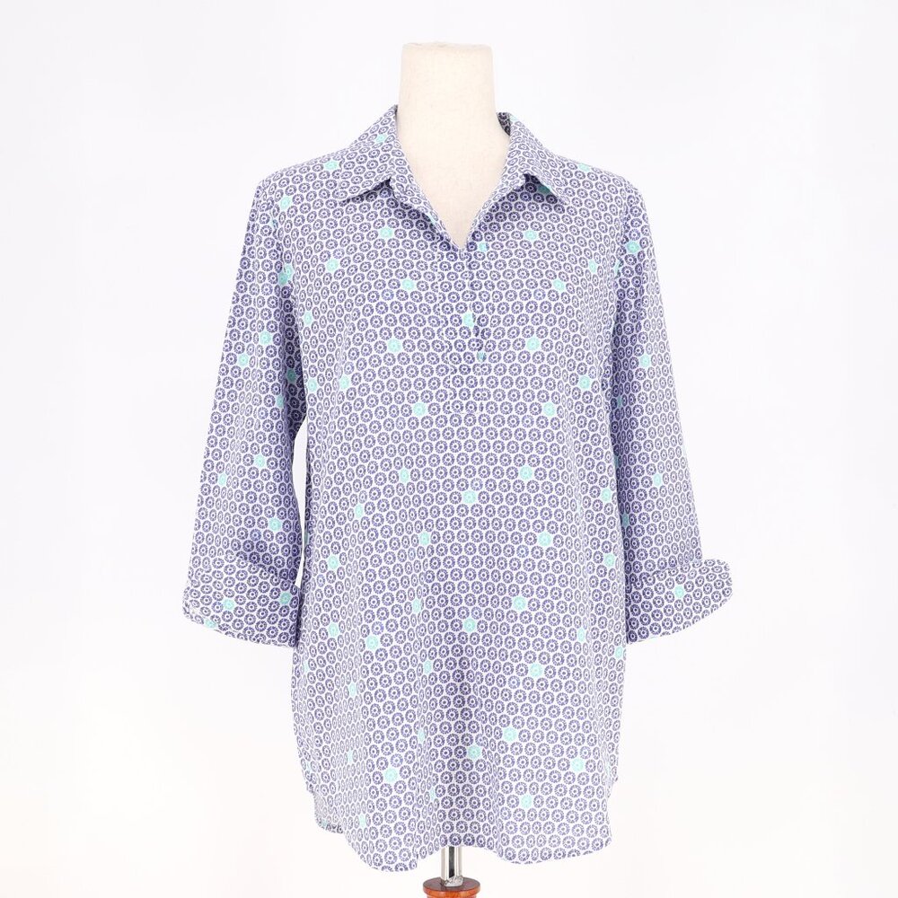 VINEYARD VINES Linen Blend Popover Tunic Top Size S